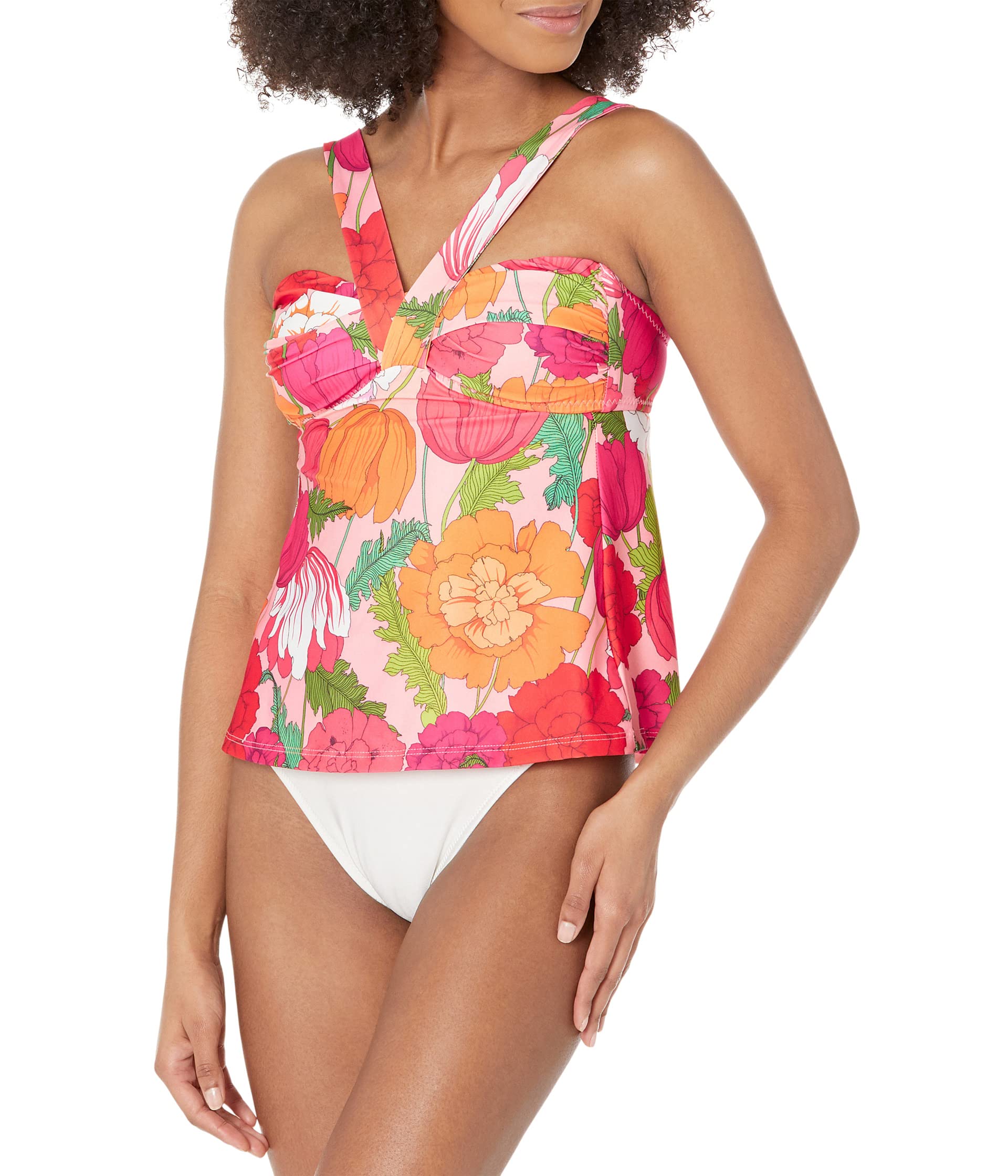 Цветочный топ Tankini Sunny Bloom от Trina Turk с съемными бретелями Trina Turk