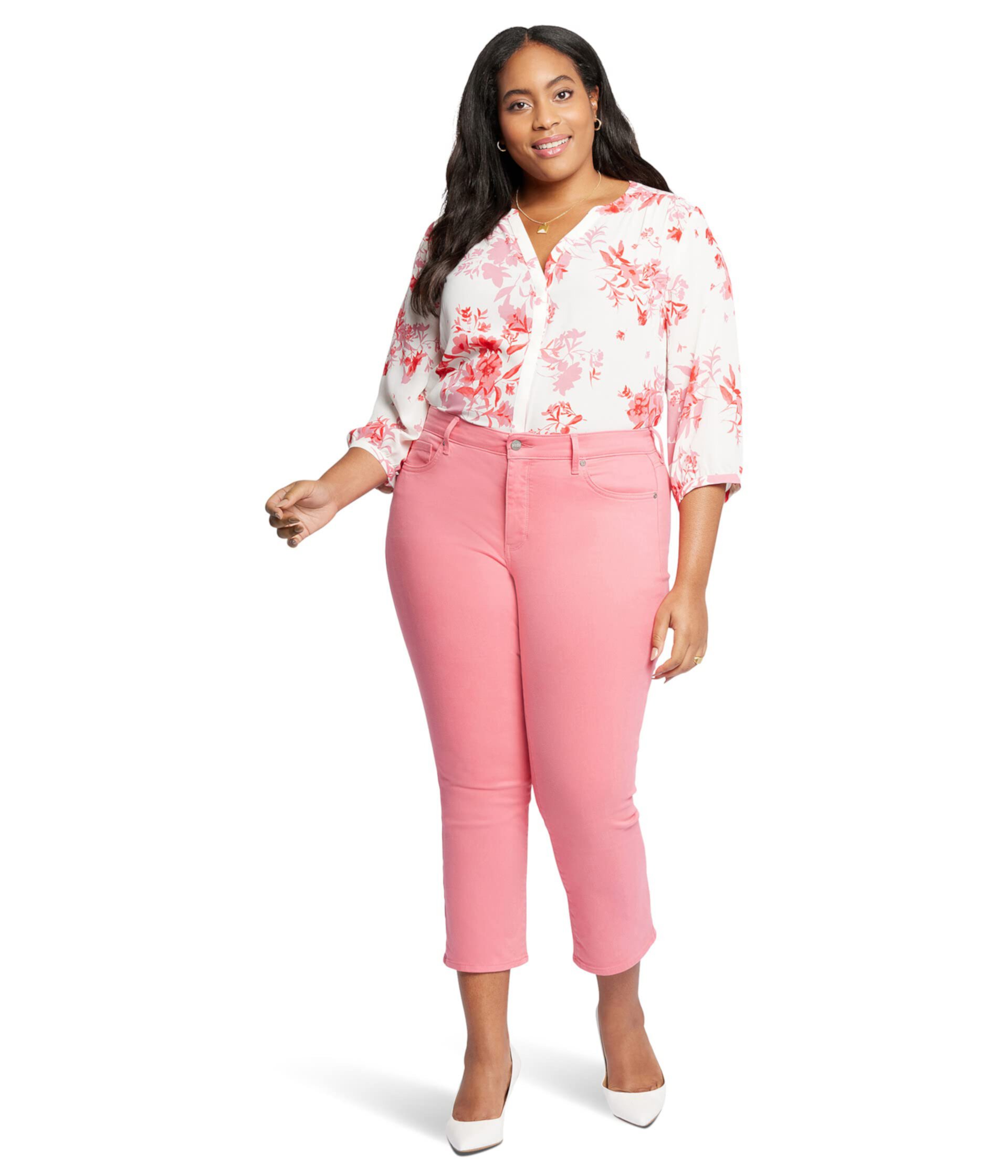 Plus Size Marilyn Straight Ankle in Pink Punch Nydj