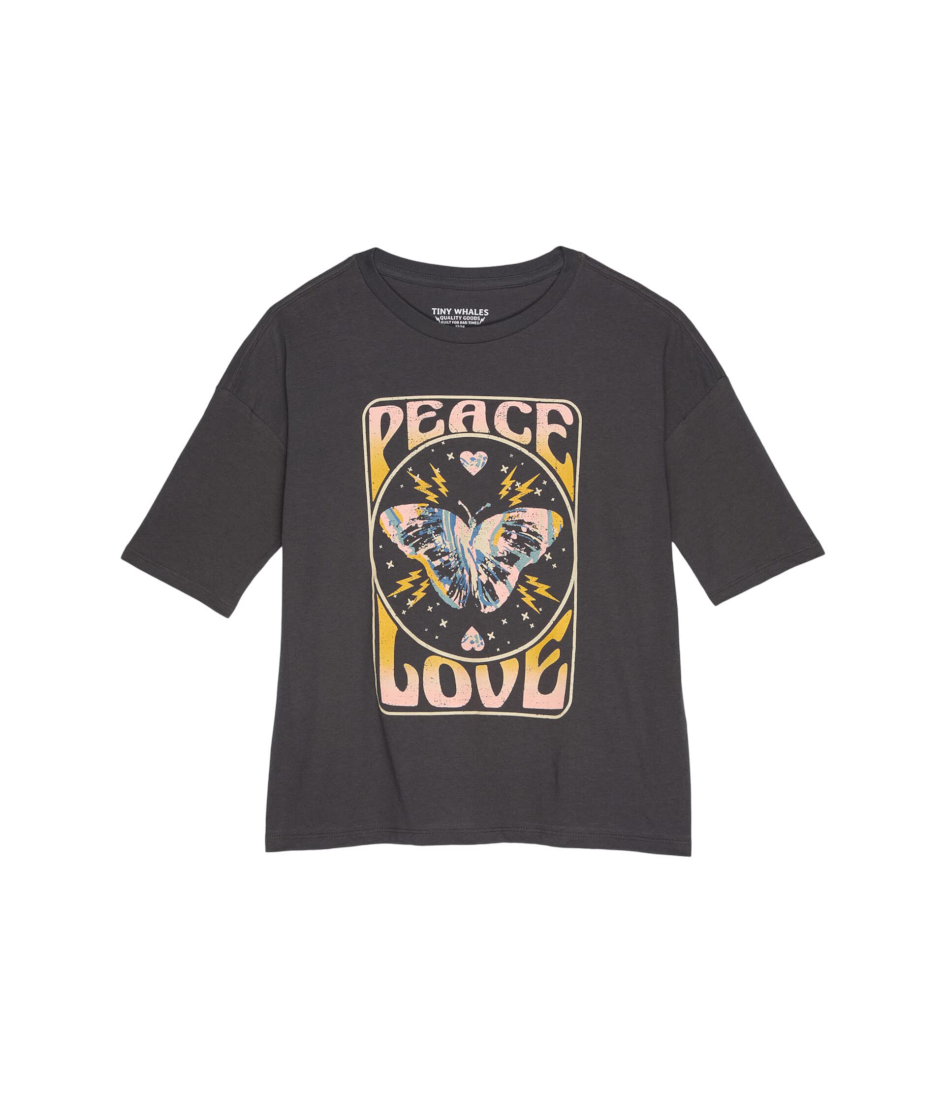 Суперразмерная футболка Peace and Love (для малышей/маленьких детей/больших детей) Tiny Whales