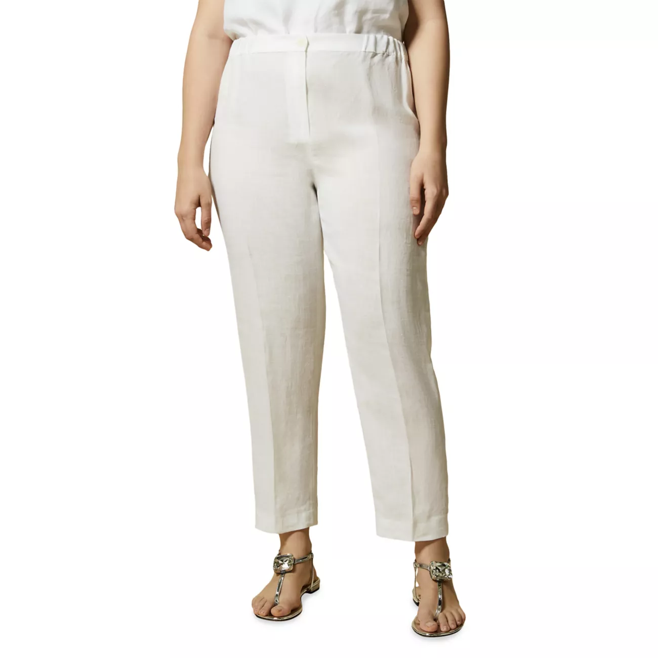 Marina Rinaldi брюки. Deha брюки Linen straight Pants. Брюки из льна женские большого размера.