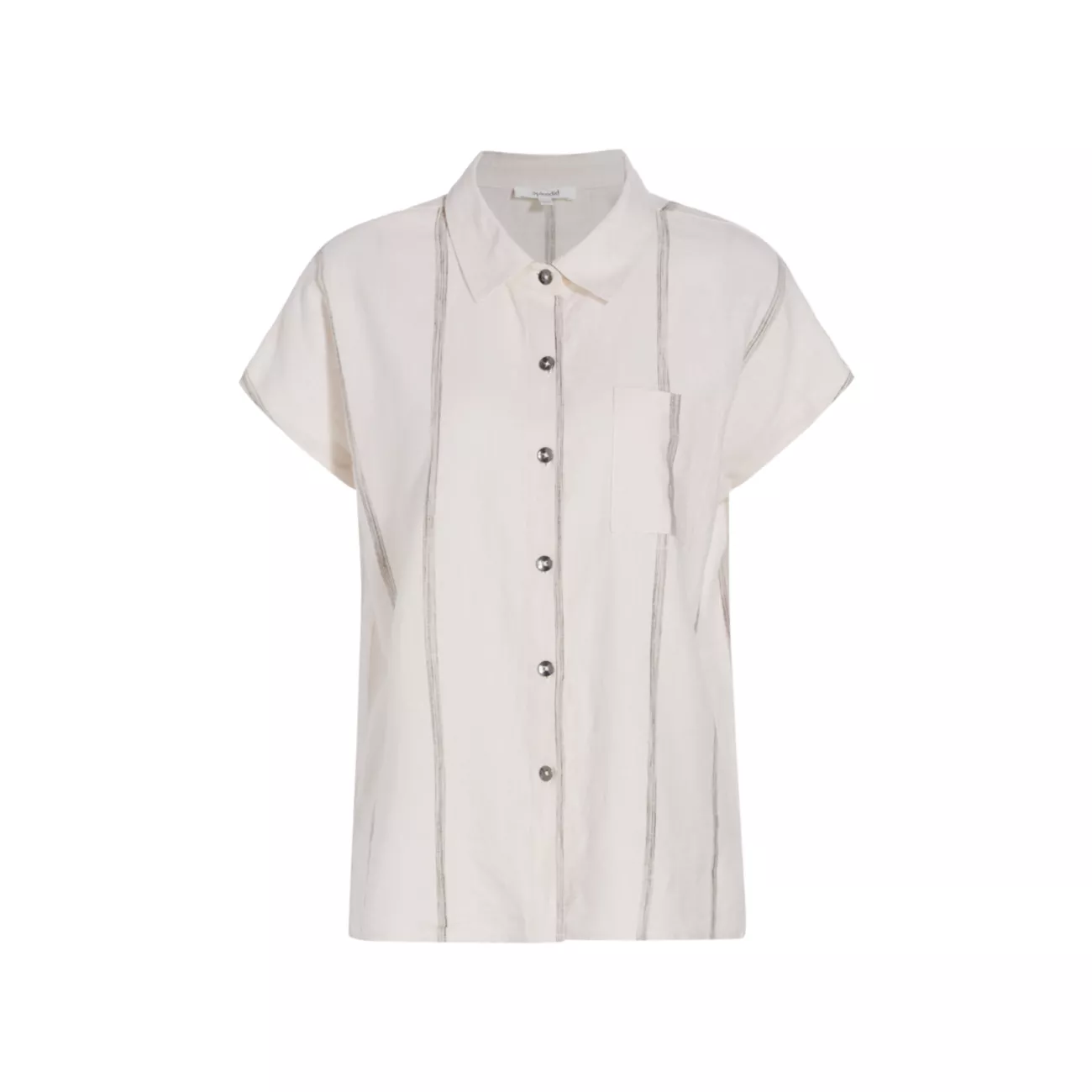 Рубашка Giada Stripe из смеси льна и пуговиц спереди Splendid