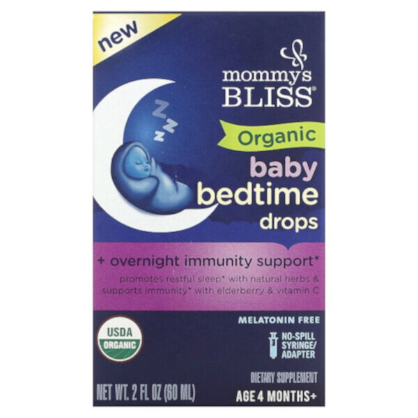 Organic Baby Bedtime Drops, Age 4 Months+, 2 fl oz (60 ml) Mommy's Bliss