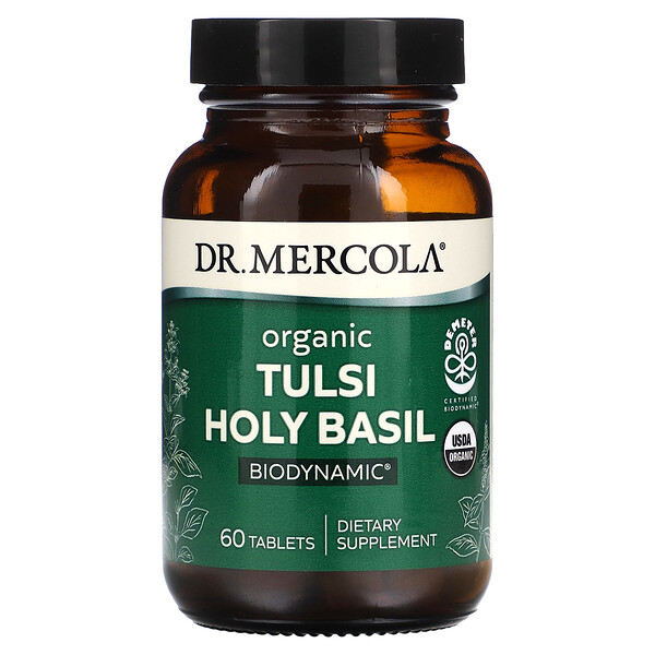 Органический тулси, священный базилик, 60 таблеток Dr. Mercola