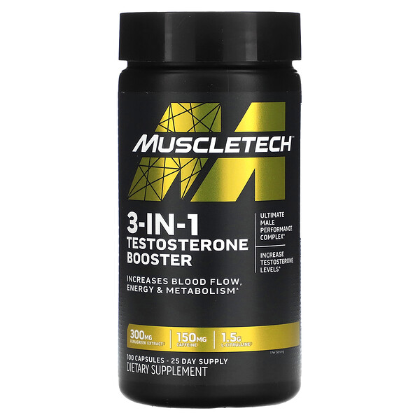 Бустер тестостерона 3-в-1, 100 капсул Muscletech