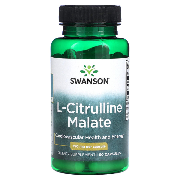 L-цитруллина малат, 750 мг, 60 капсул Swanson