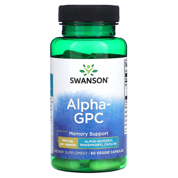 Alpha GPC, 300 мг, 60 растительных капсул - Swanson Swanson