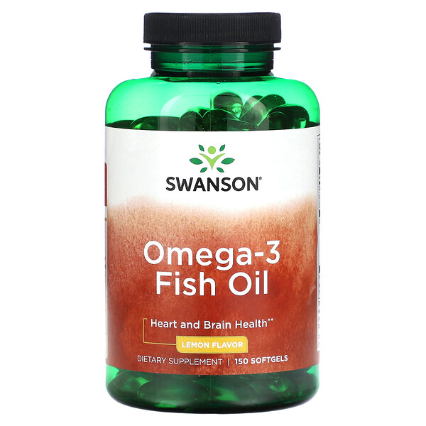 Omega-3 Рыбий жир с лимоном - 150 капсул - Swanson Swanson