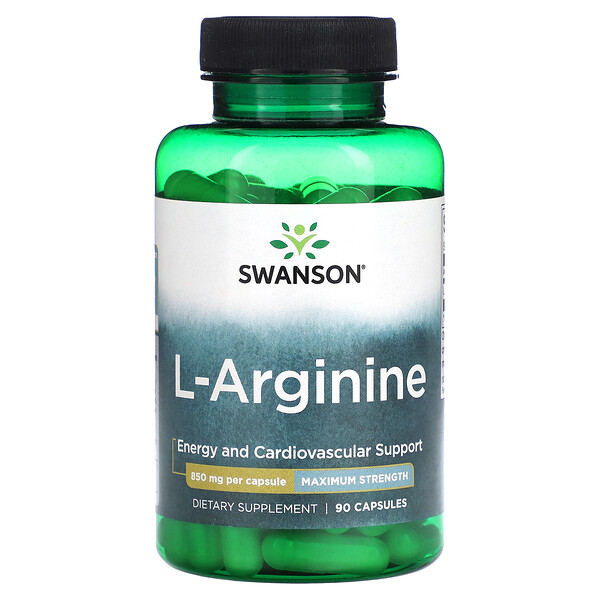 L-Аргинин, Максимальная сила, 850 мг, 90 капсул - Swanson Swanson