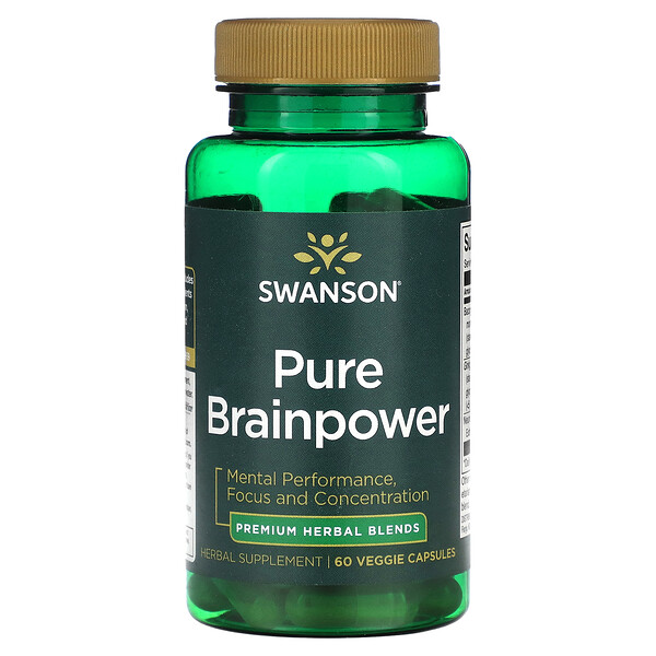 Pure Brainpower, 60 растительных капсул Swanson