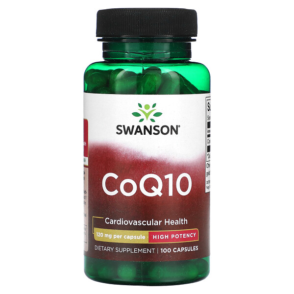 CoQ10, Высокая концентрация, 120 мг, 100 капсул - Swanson Swanson