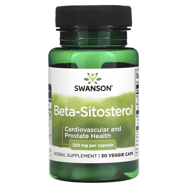 Бета-ситостерин, 320 мг, 30 растительных капсул Swanson