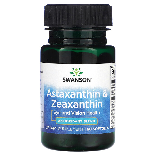 Астаксантин & Зеаксантин - 60 мягких капсул - Swanson Swanson
