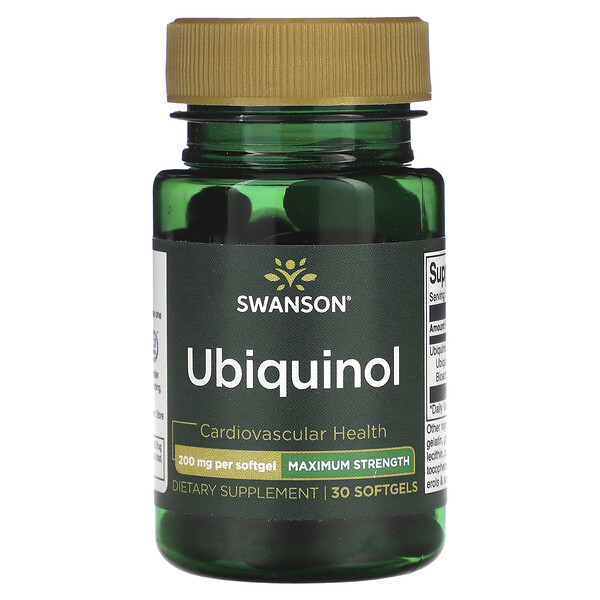 Ubiquinol, Maximum Strength, 200 mg, 30 Softgels (Мягкие капсулы) Swanson