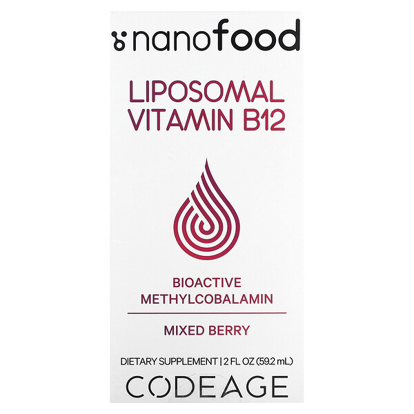 Liposomal Vitamin B12, Mixed Berry, 2 fl oz (Жидкие унции) (59.2 ml) Codeage