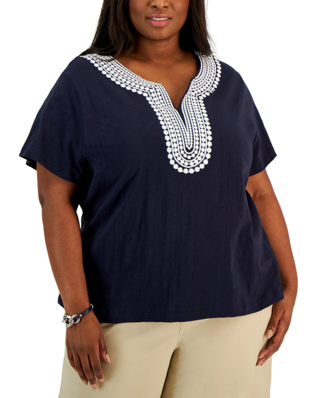 Блузка Plus Size с принтом в горошек Tommy Hilfiger, для женщин Tommy Hilfiger