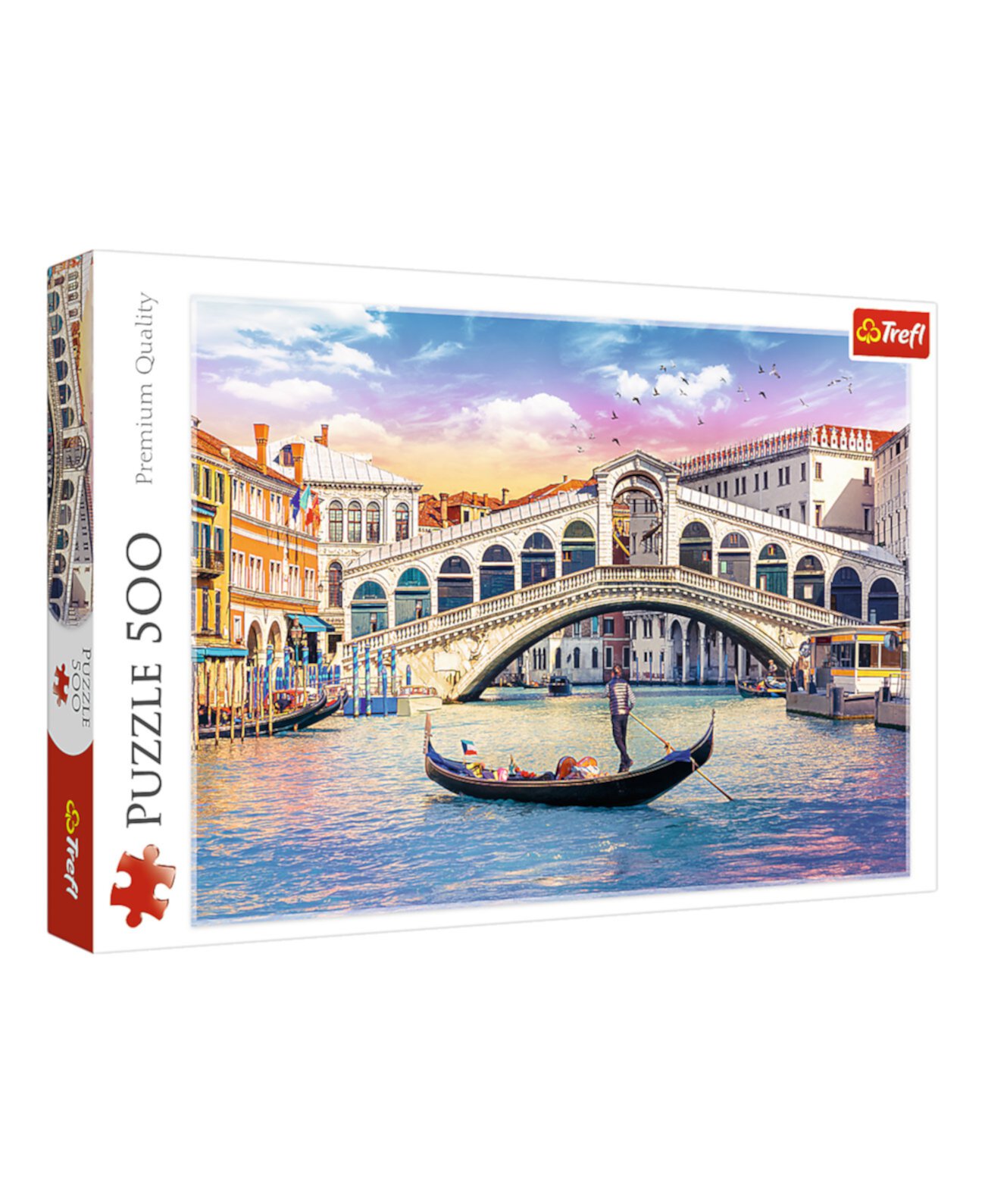 Красный пазл из 500 деталей - Мост Риальто, Венеция Trefl