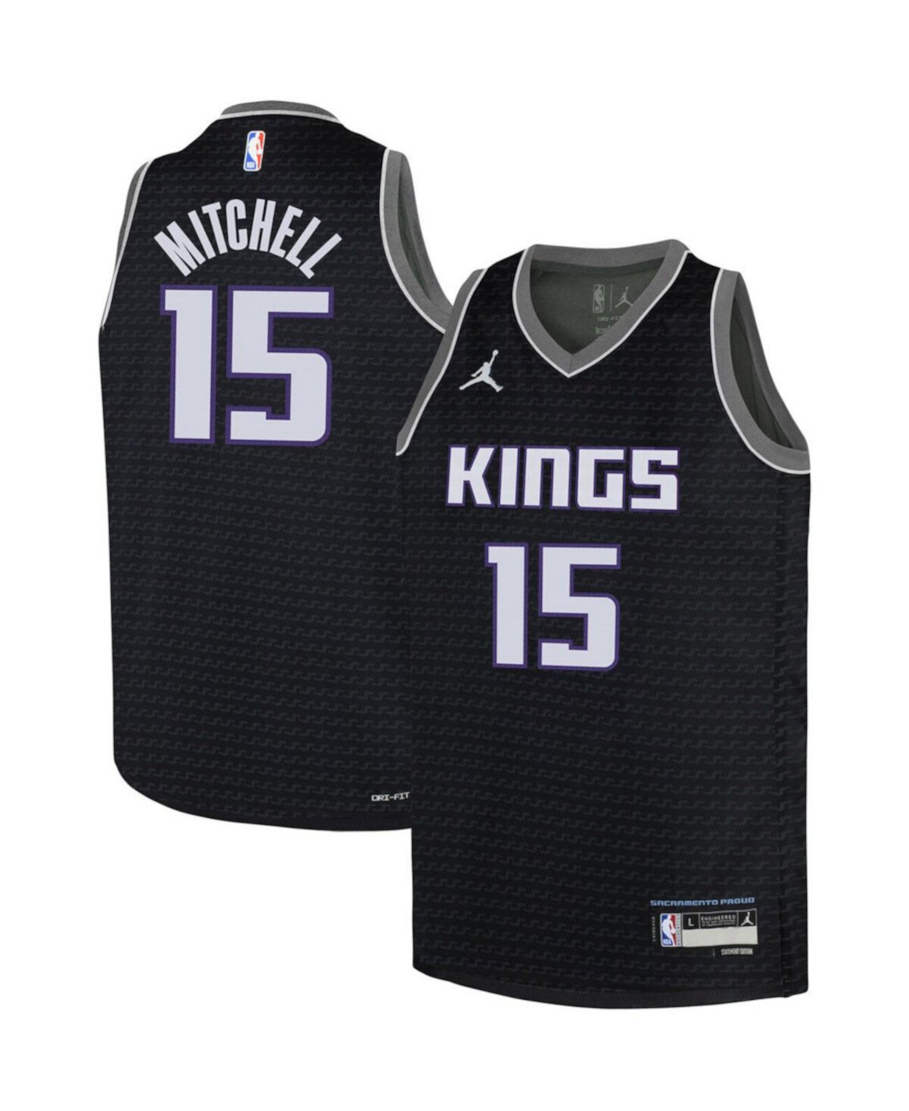 Детская безрукавная футболка Davion Mitchell Sacramento Kings Statement Edition, 2022/23 Jordan