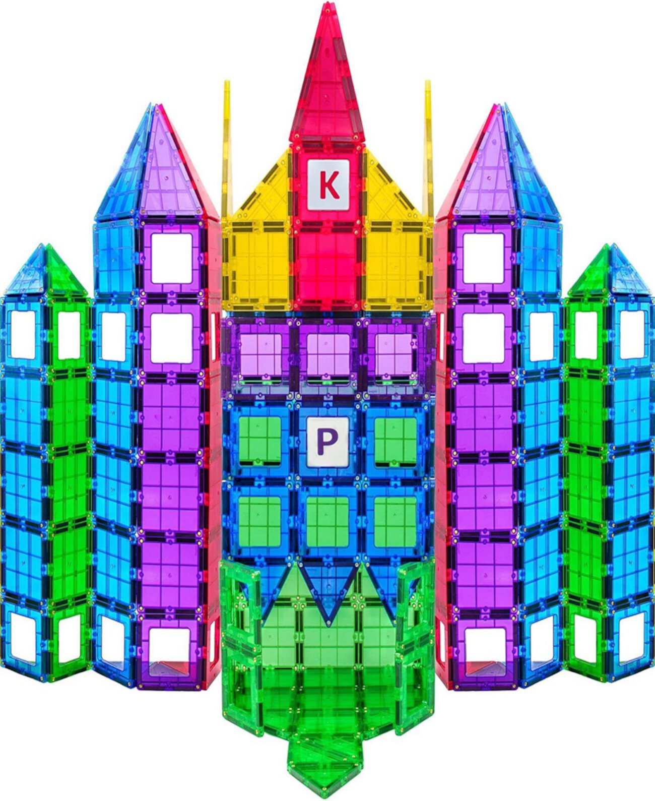 Набор строительных блоков из 113 предметов с магнитной плиткой и карточками с алфавитом Play22