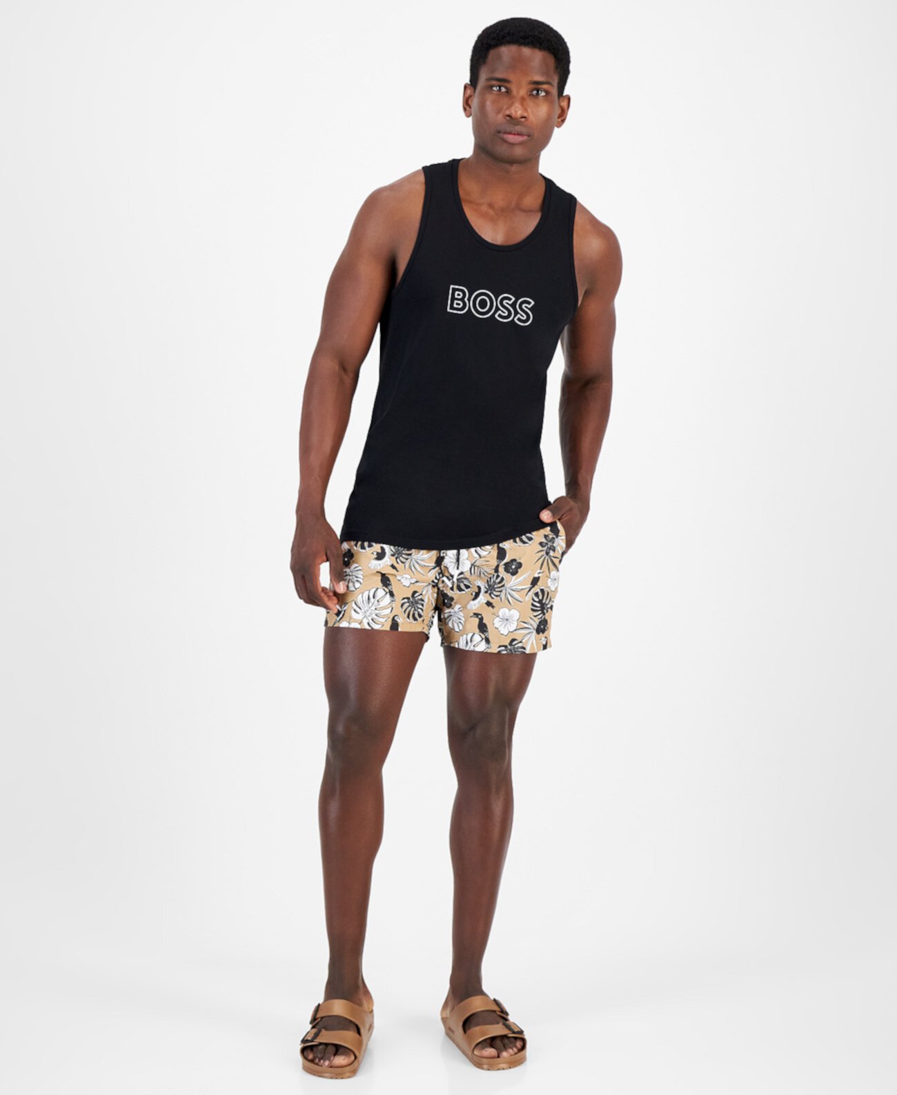 Мужская пляжная футболка с логотипом BOSS BOSS