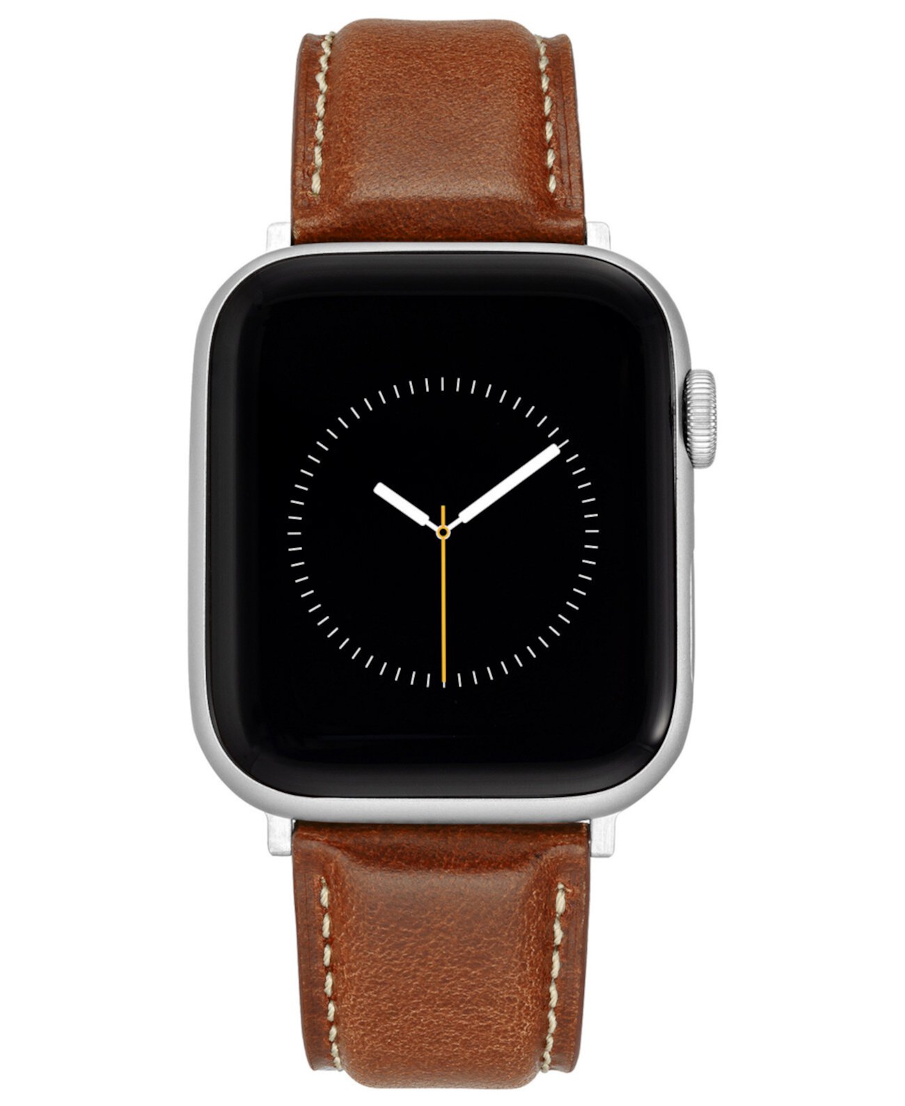 Ремешок из гладкой натуральной кожи медово-коричневого цвета, совместимый с Apple Watch 42/44/45/Ultra/Ultra 2 WITHit