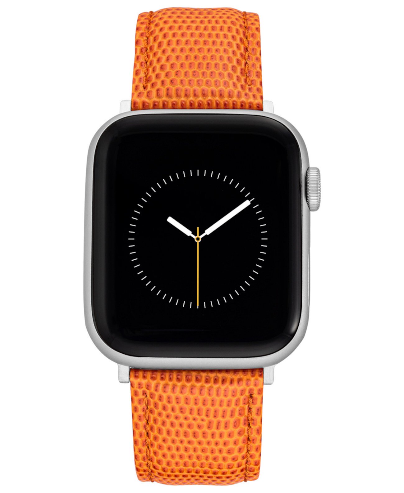 Ремешок из натуральной кожи с текстурой оранжевого цвета ящерицы, совместимый с Apple Watch 38/40/41 мм WITHit