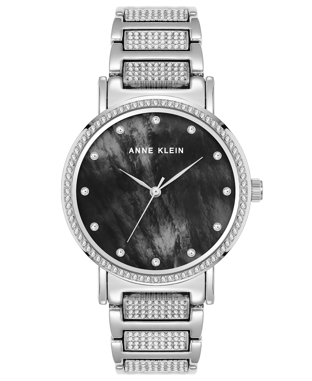 Женские кварцевые серебристые часы с тремя стрелками, 36 мм Anne Klein