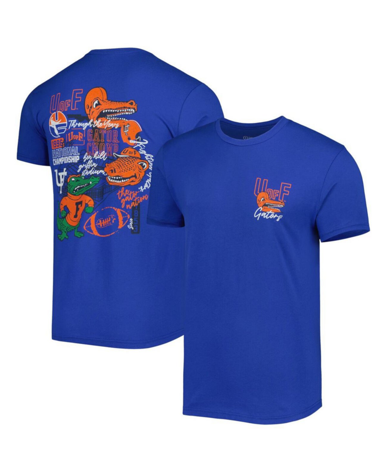 Мужская футболка Royal Florida Gators с двумя хитами в винтажном стиле «Через годы» Image One