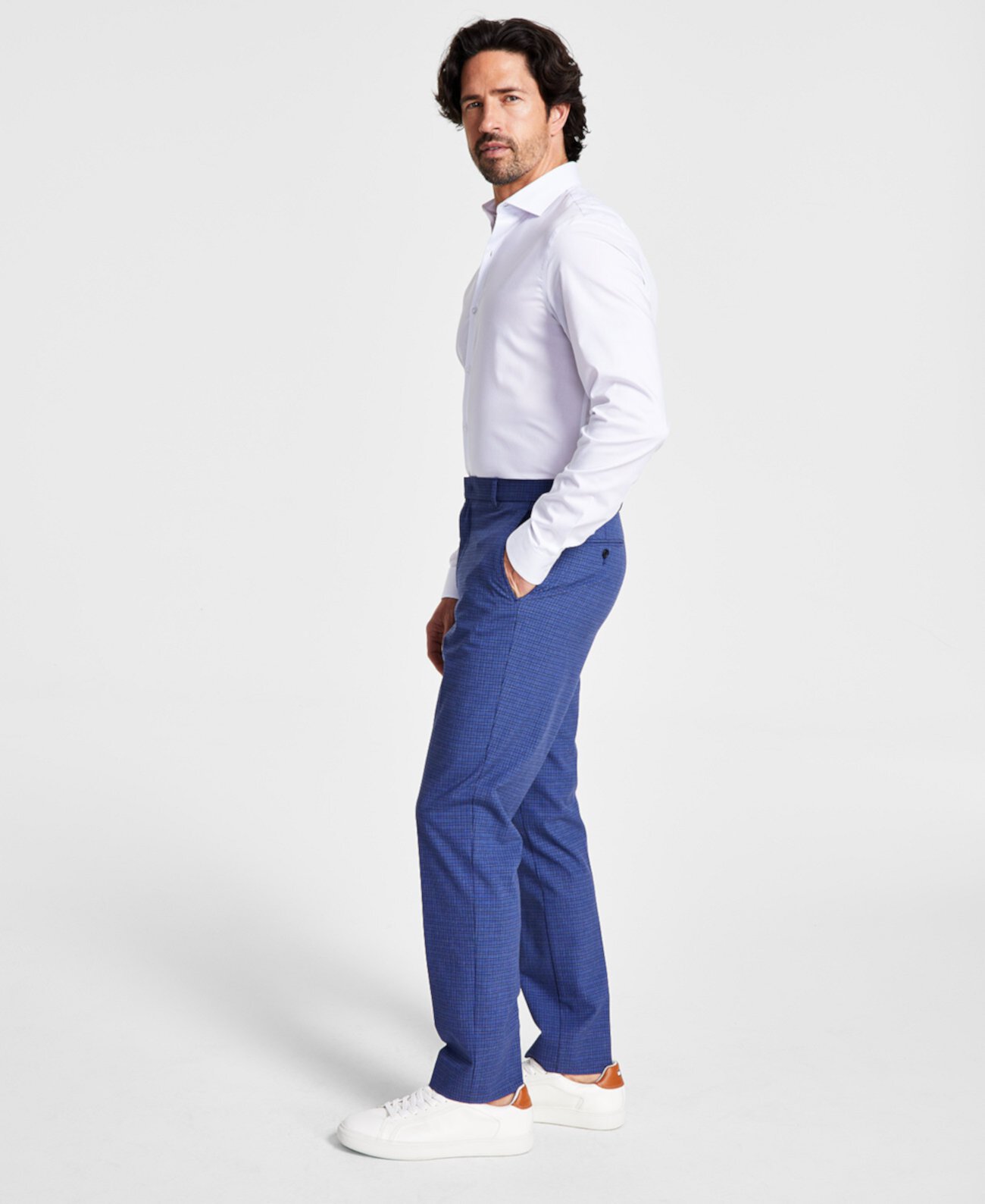 Мужские классические брюки Modern-Fit TH Flex Stretch в клетку Tommy Hilfiger