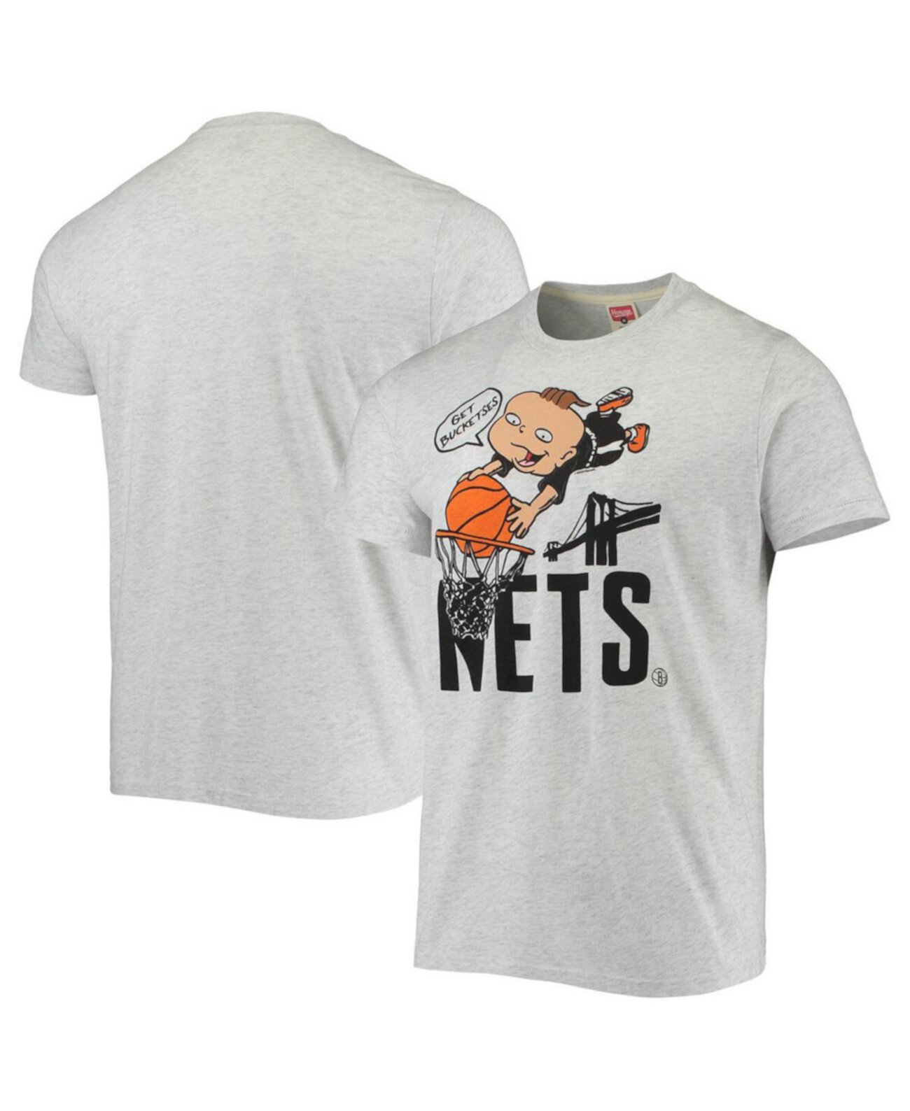 Мужская футболка Ash Brooklyn Nets NBA x Rugrats Tri-Blend Homage