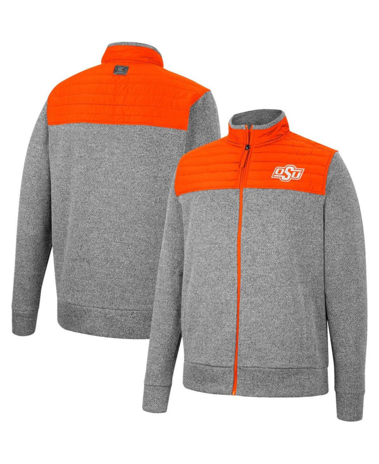 Мужская Куртка Colosseum Oklahoma State Cowboys Putter Herringbone Full-Zip Colosseum