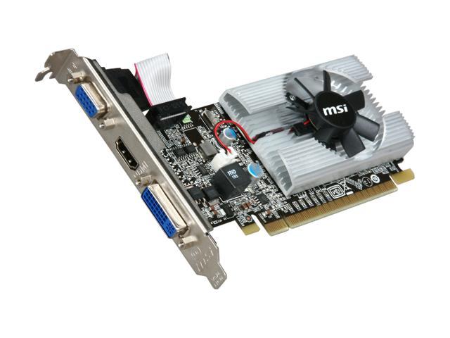 MSI GeForce 210 1 ГБ DDR3 PCI Express 2.0 x16 Низкопрофильная готовая видеокарта N210-MD1G/D3 MSI