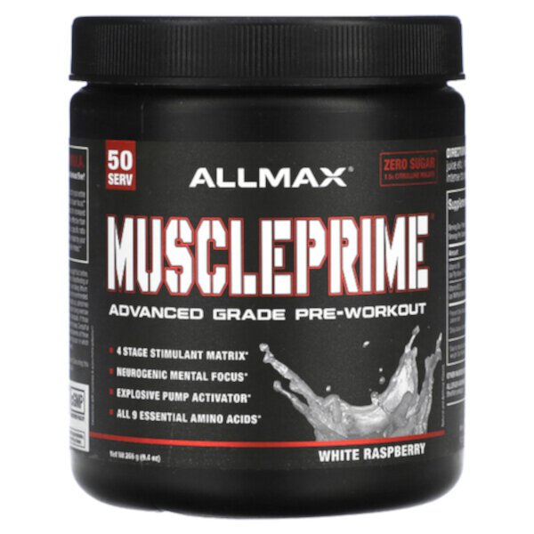Muscle Prime, Advanced Grade Pre-Workout, White Raspberry, 9.4 oz (266 g) ALLMAX
