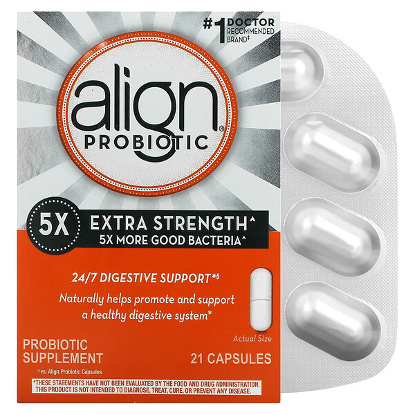 24/7 Digestive Support, Пробиотическая добавка, повышенная сила, 21 капсула Align