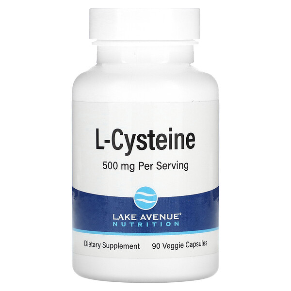 L-Цистеин - 500 мг - 90 растительных капсул - Lake Avenue Nutrition Lake Avenue Nutrition