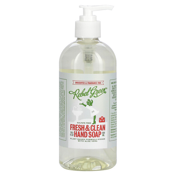 Мыло для рук Fresh & Clean, без запаха, 16,9 жидких унций (500 мл) Rebel Green