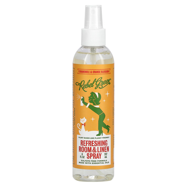 Refreshing Room & Linen Spray, Chamomile & Orange Blossom, 8 fl oz (237 ml) Rebel Green