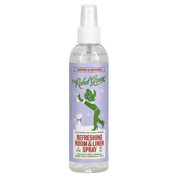Refreshing Room & Linen Spray, Lavender & Grapefruit, 8 fl oz (237 ml) Rebel Green