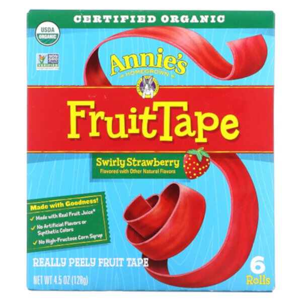 FruitTape, Swirly Strawberry, 6 Rolls, 4.5 oz (128 g) Annie's