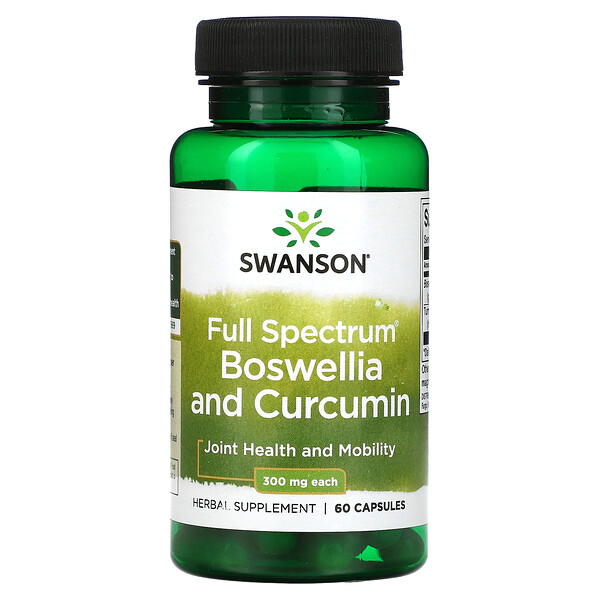 Full Spectrum Boswellia and Curcumin, 300 mg, 60 Capsules (Капсулы) Swanson