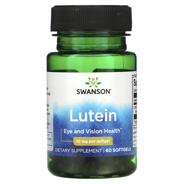 Лютеин, 10 мг, 60 мягких таблеток Swanson