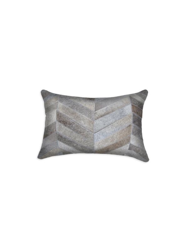 Torino Cowhide Throw Pillow Natural