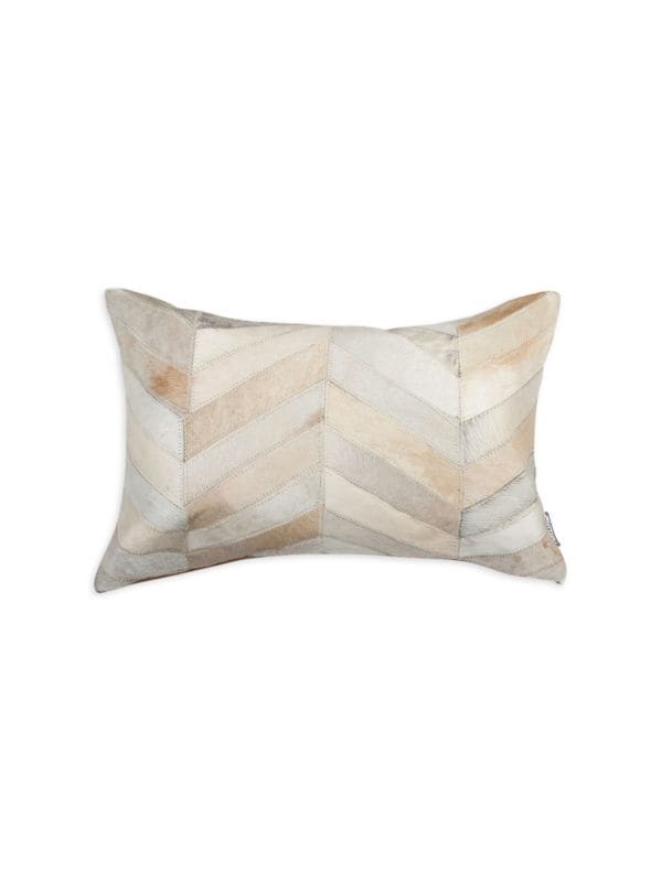 Torino Cowhide Throw Pillow Natural