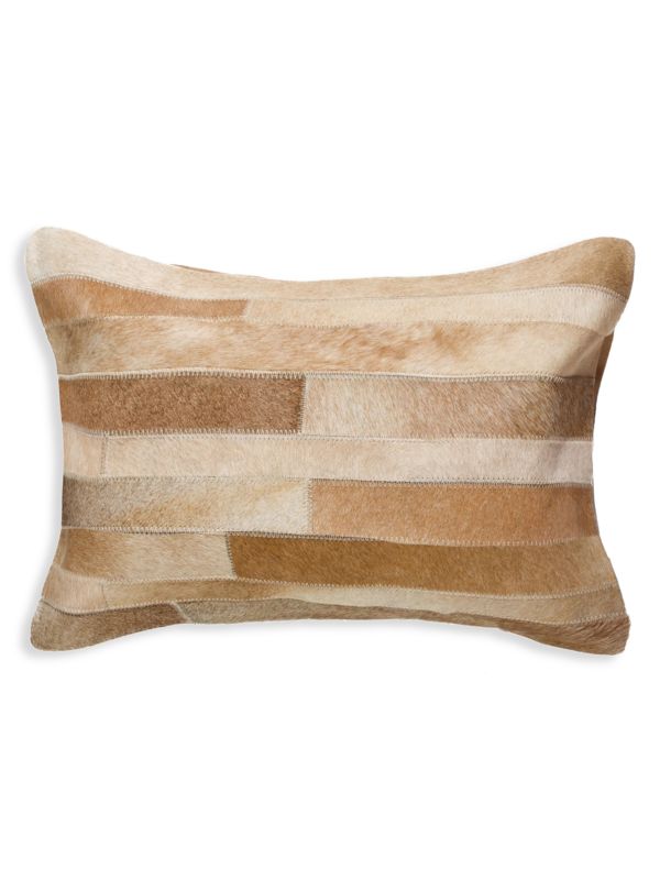 Torino Madrid Cowhide Throw Pillow Natural