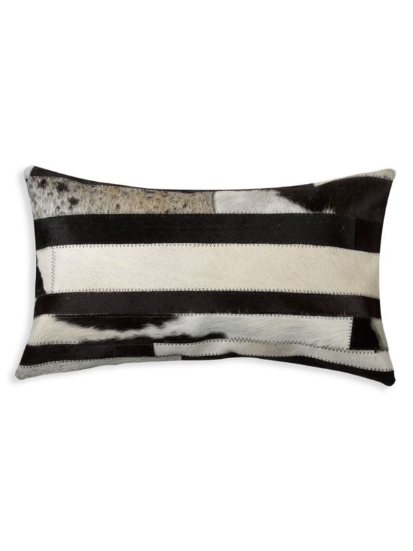 Torino Madrid Cowhide Throw Pillow Natural