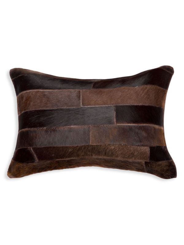 Torino Madrid Cowhide Throw Pillow Natural