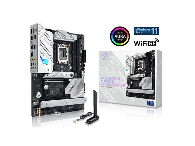 ASUS ROG Strix B760-A Gaming WiFi D4 Материнская плата Intel B760 (13-го и 12-го поколения) LGA 1700 white ATX, 12 + 1 каскадов питания, DDR4, PCIe 5.0, три слота M.2, WiFi 6E, USB 3.2 Gen 2x2 Type-C и RGB-синхронизация ауры ASUS