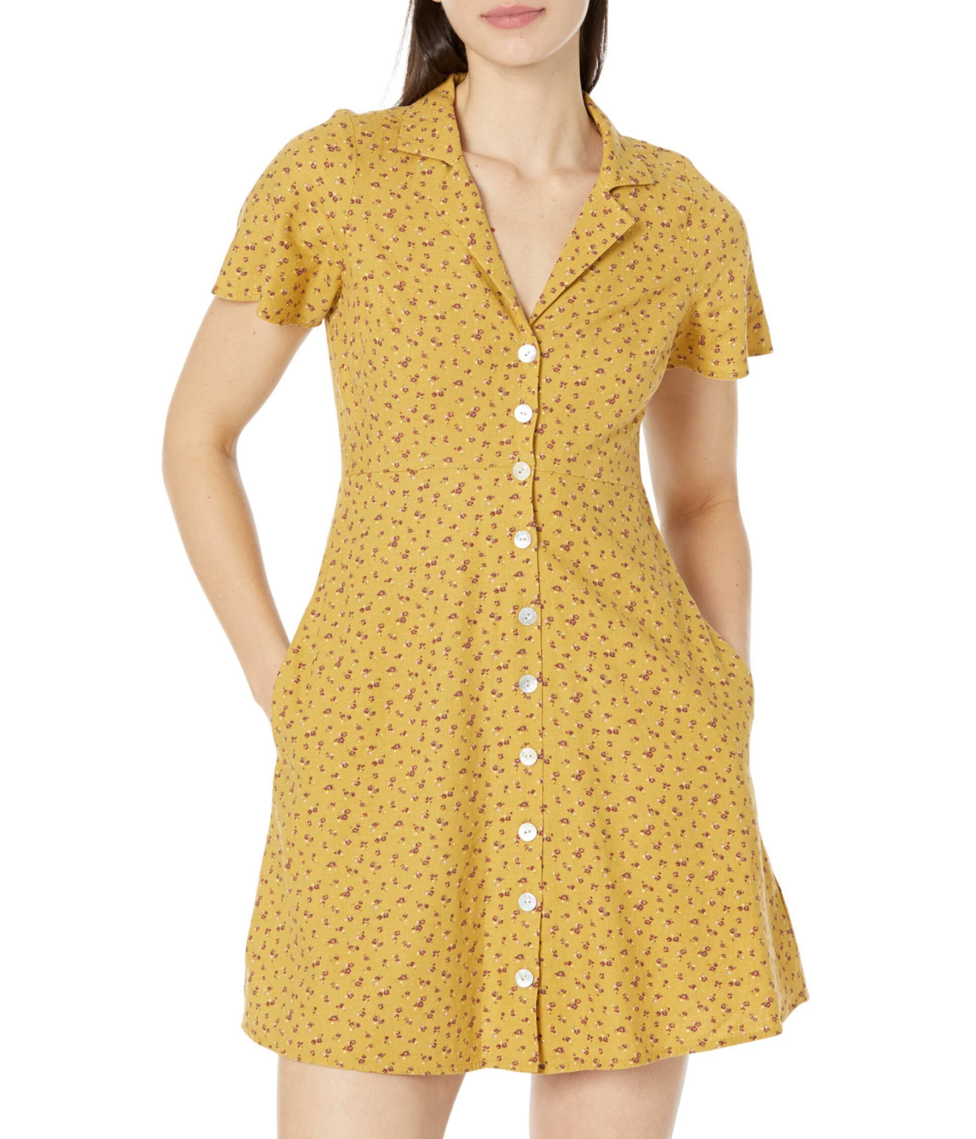 Платье-рубашка миди в стиле ретро с короткими рукавами Kathy - С принтом Madewell