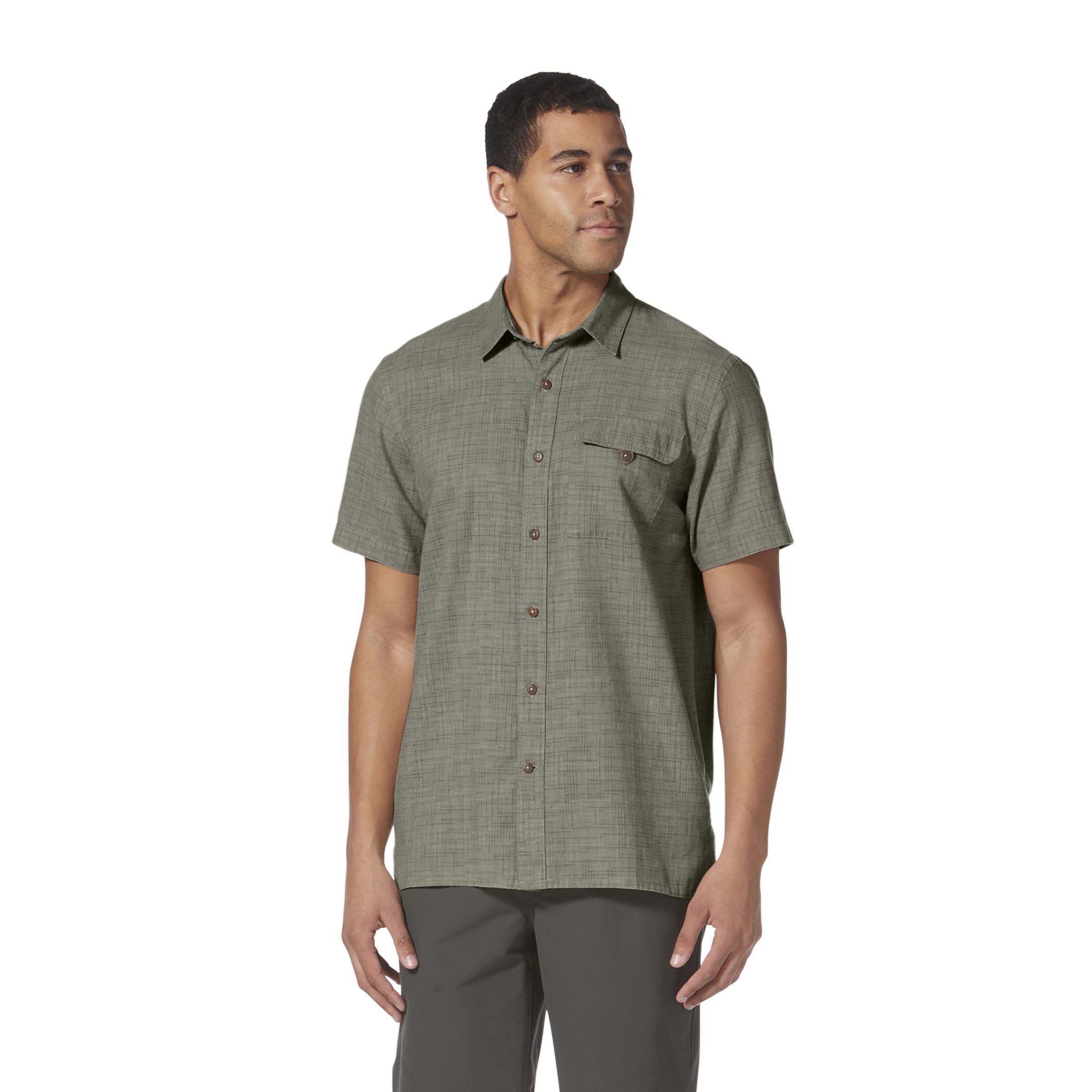 Рубашка с коротким рукавом Royal Robbins Hempline Spaced, 55% конопля, классический стиль для офиса Royal Robbins