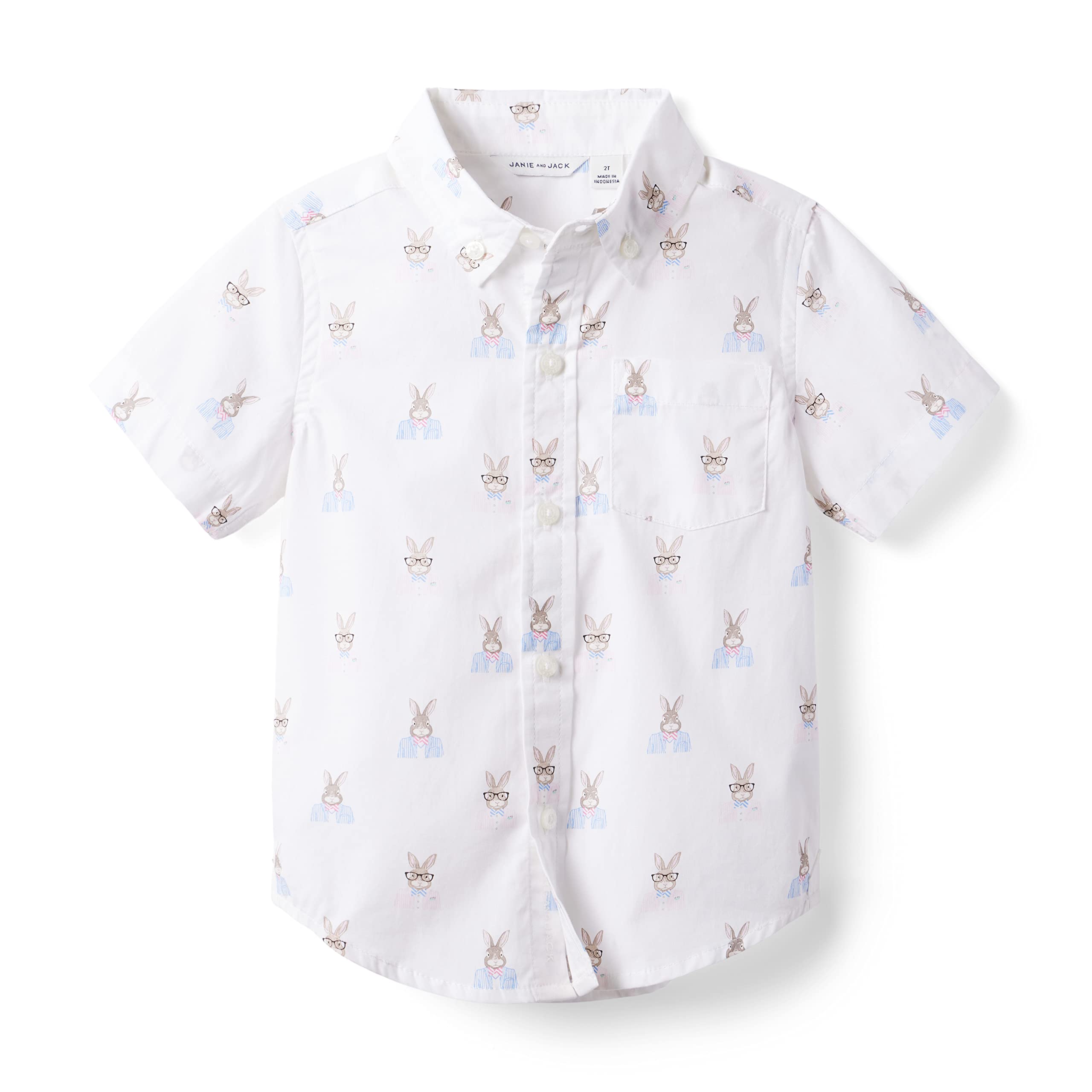Рубашка на пуговицах с кроликом (для малышей/маленьких детей/больших детей) Janie and Jack