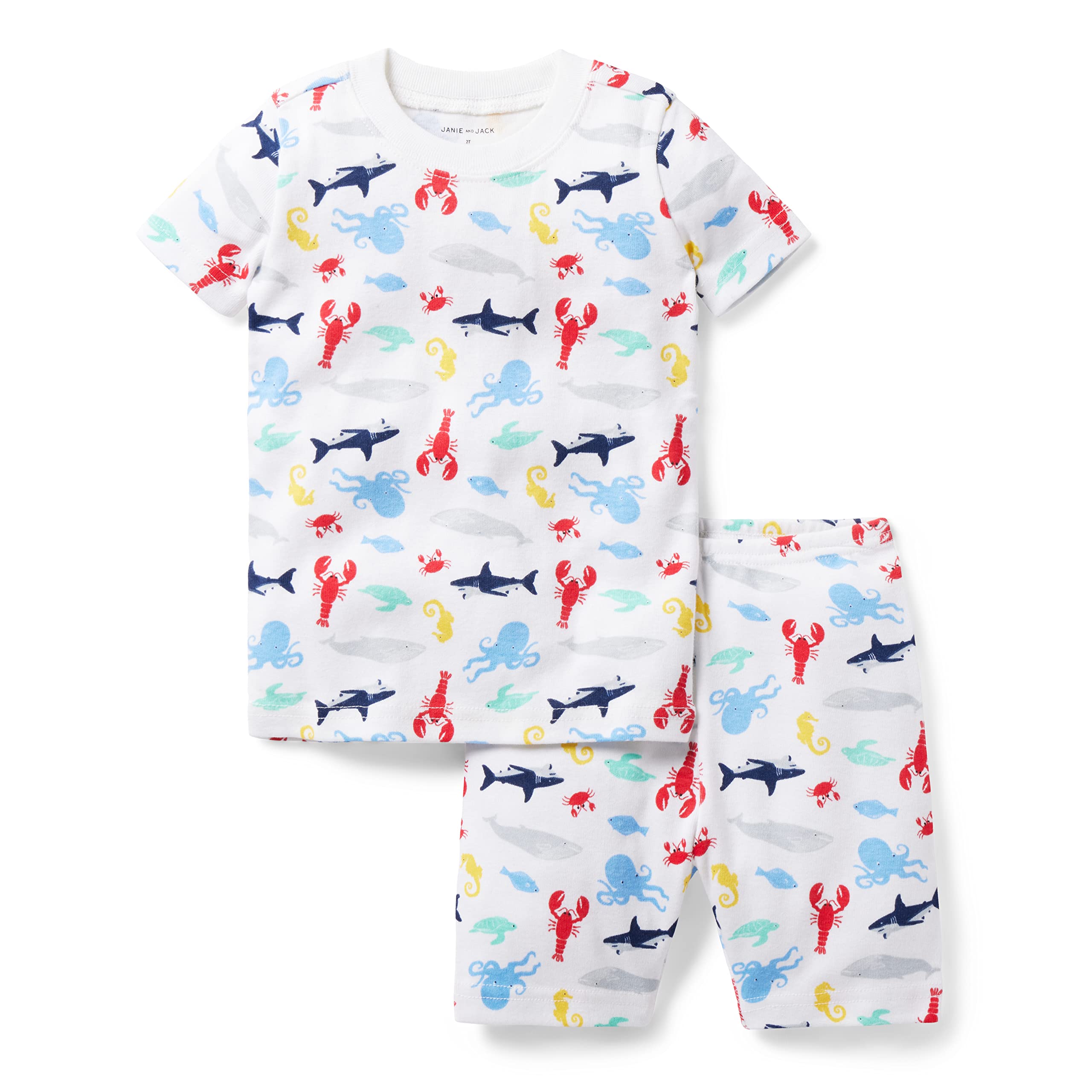 Короткие облегающие пижамы Ocean Friends (для малышей/маленьких детей/больших детей) Janie and Jack